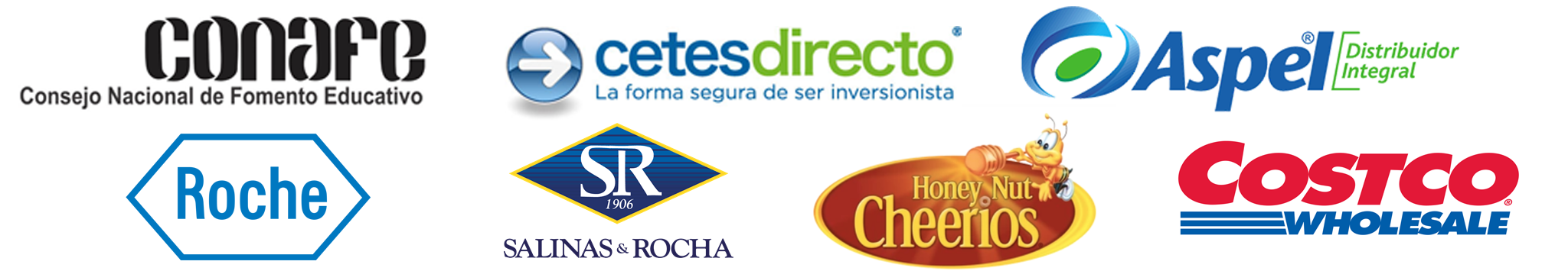 Locutor comercial de marcas Conafe, cetes directo, Aspel, Roche, Salinas y Rocha, HoneyNut Cheerios, Costco